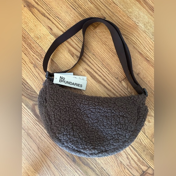 No Boundaries Handbags - No Boundaries Brown Crossbody Bag with Cozy Sherpa Texture